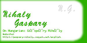 mihaly gaspary business card